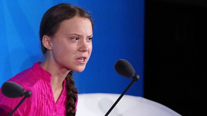 Greta+Thunberg+delivers+remarks+at+the+UN+Climate+Summit.