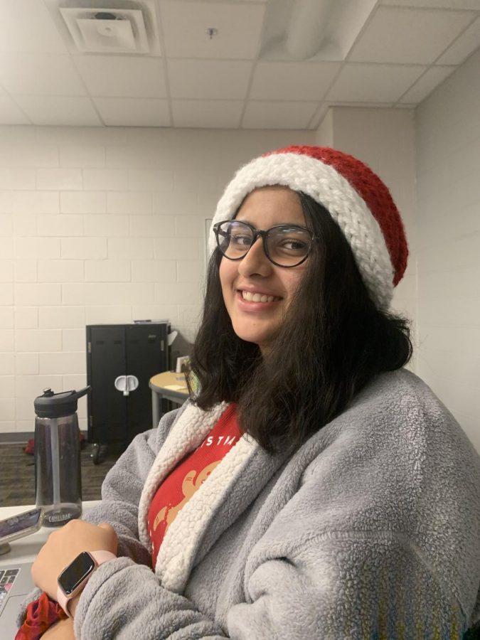 S.+Manku+in+a+Christmas+hat.+