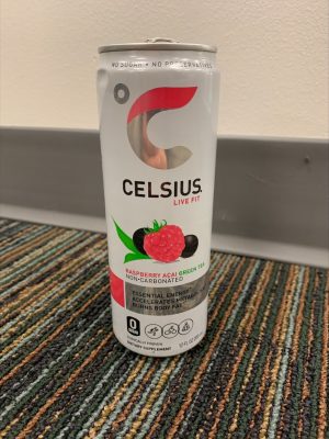 Celsius energy drinks are gaining popularity among students. Photo by L. Willis.