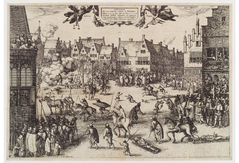 The Execution of the Conspirators in the Gunpowder Plot by laes Jansz Visscher, 1606.