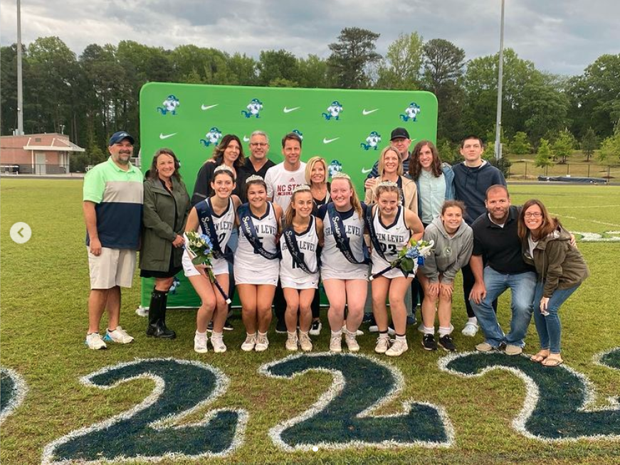 Green Level Womens Lacrosse celebrates the seniors and their parents
