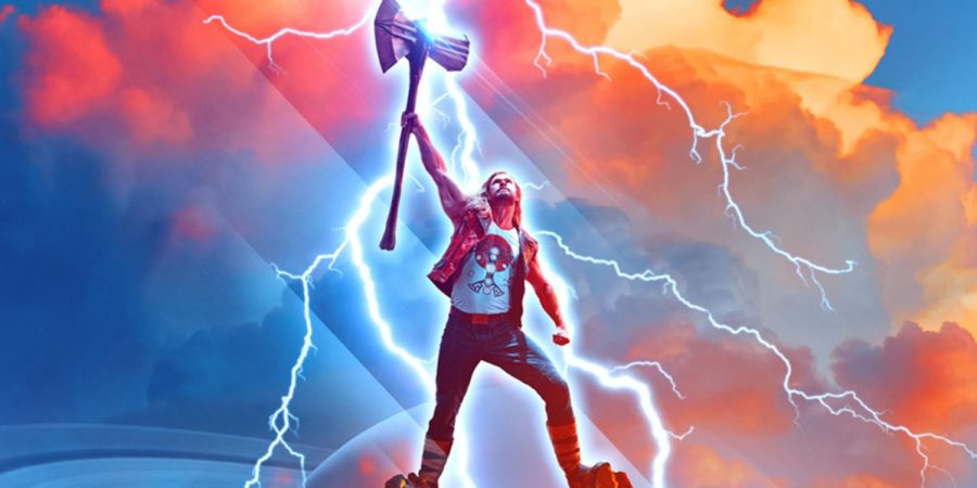 Thor%3A+Love+and+Thunder+poster%2C+featuring+a+casually+dressed+Thor+in+his+traditional+power+stance.