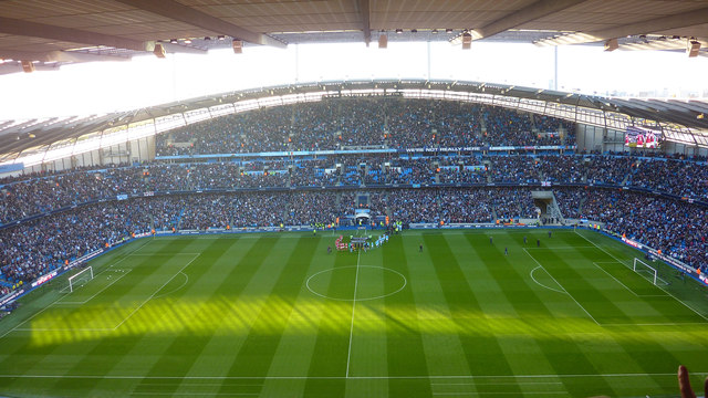 The Manchester City fans fill out the Etihad