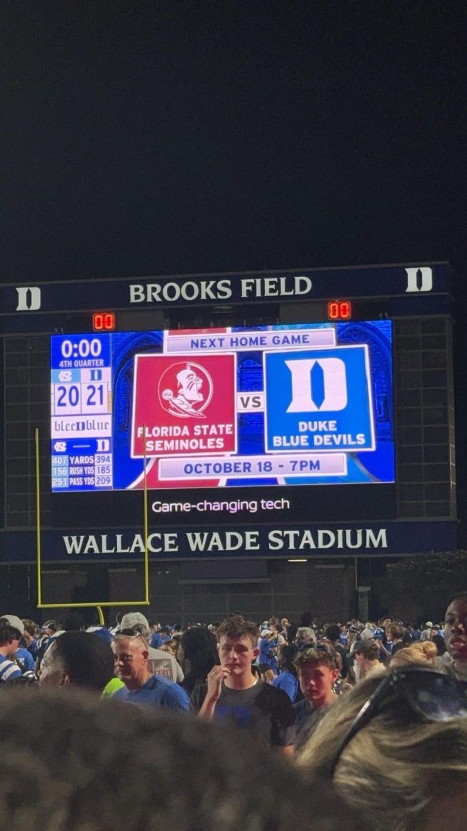 Wallace Wade field after fans rushed celebrating the win