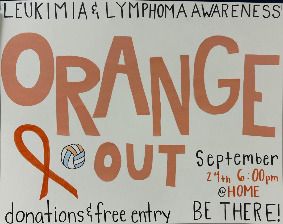 The volleyball team filled the school hallways with posters advertising the game.