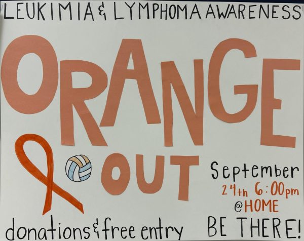 The volleyball team filled the school hallways with posters advertising the game.