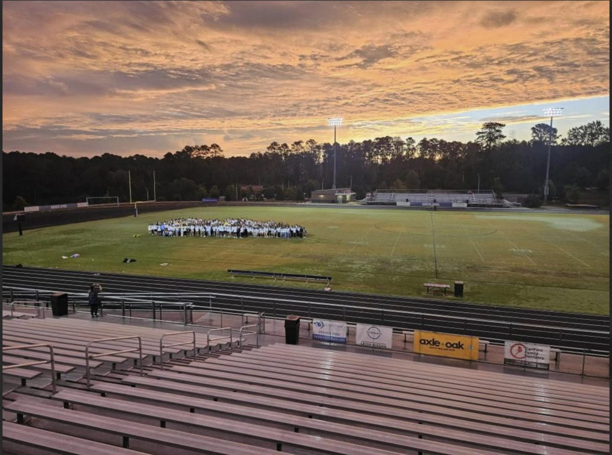 The Class of 2026 gathering together to enjoy the beautiful sunrise.