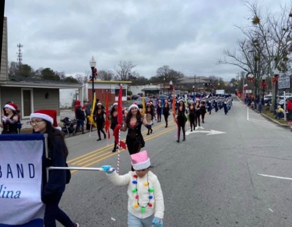 Green Level marching band at the Cary Parade in 2019